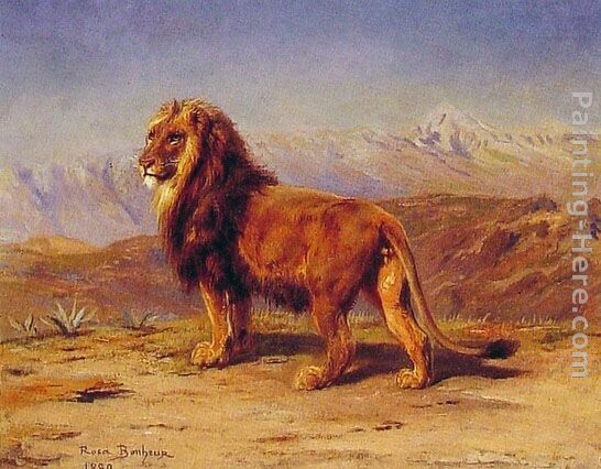 Lion in a Landscape painting - Rosa Bonheur Lion in a Landscape art painting